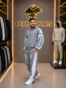 REXFIT SPORTS Custom <b>Nylon</b> <b>Tracksuit</b> <b>Men</b> Gray Windbreaker Jacket Pants Set Lightweight Sportswear Streetwear Jogger <b>Tracksuit</b> - Product Image 2