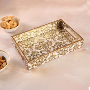 Bandeja de Esmalte con Estampado Decorativo, Bandeja de Esmalte con Empaque Personalizado, Bandeja de Esmalte para Servir a Diario, Bandeja de Esmalte con Diseño Elegante - Product Image 1