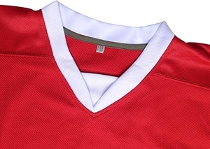 Premium Quality Red 7 <b>Black</b> Color Ice Hockey Jersey 100% Polyester Cotton Wholesale Custom Made Hockey Jersey - Product Image 5