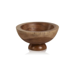 Elegante tazón con pedestal de madera diseñado para realzar la presentación de los platos con una artesanía atemporal y un atractivo decorativo duradero. - Product Image 2
