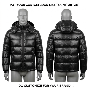 Men Puffer <b>Jacket</b> 500gsm Polyester Taslan Quilted <b>Red</b> Winter Coat Windproof <b>Waterproof</b> Hooded Camouflage Pattern OEM ODM Logo - Product Image 1