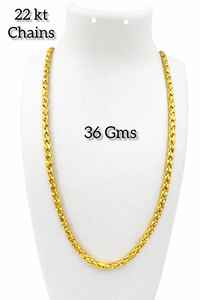 Collar de Cadena de Oro Sólido de 22K de Lujo para Hombre, Estilo Clásico para Bodas y Fiestas, Eslabones Cilíndricos Texturizados de Alto Brillo, 36 Gramos, Auténtico - Product Image 3