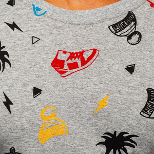 Men's Gray Short Sleeve O-Neck T-<b>Shirt</b> <b>100</b>% Cotton Regular Fit Casual Printed Jersey Knitted With Pattern Design - Product Image 6