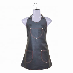 Capa de Peluquería sin Mangas con Cintura Ajustable y Bolsillos, Material Textil Azul Oscuro, Uniformes de Advantage Impex - Product Image 3