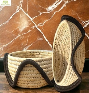Décoratif rustique beige clair en paille de blé, vintage, écologique, biodégradable, multi-usages, tissé à la main, pour intérieur et extérieur - Product Image 1