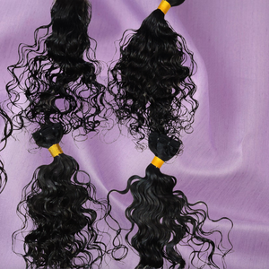 Extensiones de Cabello Humano Virgen Indio Natural para Trenzas, Cutícula Alineada, Sin Procesar, Doble Trama a Máquina, 9A, Todos los Colores Personalizables - Product Image 1