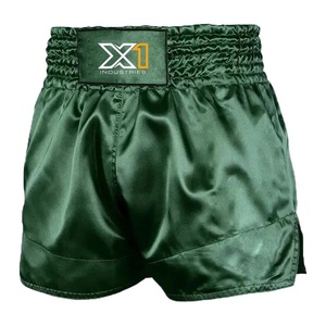 Shorts de Muay Thai en satin vert forêt de qualité supérieure - Short de kickboxing à taille haute élastique - Équipement d'entraînement professionnel pour MMA et boxe - Product Image 1