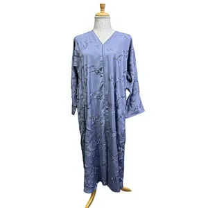 2026 Dubai Style Solid Vintage Sequined Handmade Breathable Polyester Eid Women's <b>Prayer</b> Lightweight Long Sleeve Maxi <b>Abaya</b> - Product Image 2
