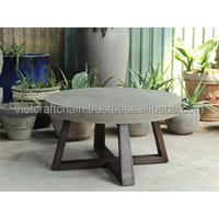 Table à manger moderne en béton pliable et légère, pieds en bois imperméables, coussin durable à séchage rapide pour hôtel, extérieur et salon