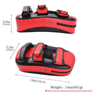 Almohadillas de Entrenamiento Profesionales de Muay Thai, Almohadillas Curvas de Boxeo Tailandés, Almohadillas de Cuero PU para Entrenamiento de MMA y Kickboxing - Product Image 2