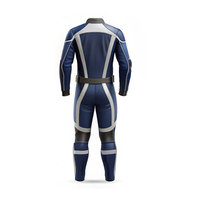 Combinaison de course pour moto robuste, fabriquée en cuir véritable de qualité supérieure avec coutures de sécurité renforcées et protections de genoux remplaçables