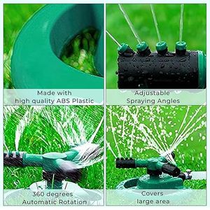 Aspersor de Jardín Giratorio Automático con 45 Brazos Ajustables, Material ABS Resistente, Cobertura de hasta 32 Pies, Riego en el Jardín, 1 Pieza - Product Image 3