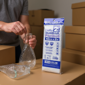 Rollo de Plástico de Burbujas de Aire de 40CM*2M, Material de Amortiguación de Espuma Protectora para Embalaje y Almacenamiento - Product Image 3