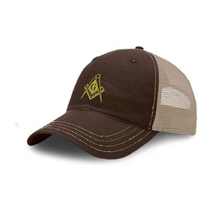 Gorra de béisbol masónica para hombre, con bordado de compás cuadrado masónico, de sarga de algodón estructurada, con correa ajustable, perfil bajo, estilo Lodge - Product Image 1