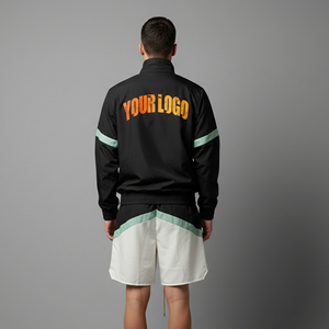 Custom Premium Quality Customized <b>Men's</b> 2 Piece Set 100% Cotton Solid Eco-Friendly Streetwear <b>Summer</b> Casual Wear <b>Jacket</b> Shorts - Product Image 3