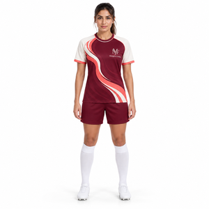 Camiseta de Fútbol Personalizada al por Mayor para Hombre, 100% Poliéster, Sublimación 3D, Secado Rápido, Franjas Rosas, Manga Corta, Uniforme de Equipo de Fútbol - Product Image 2