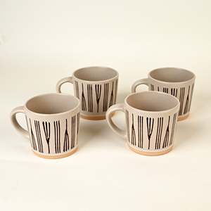 Nordic-Designed <b>Large</b> Capacity Glazed Ceramic Coffee <b>Mug</b> Set of 4 Microwave Safe PC Material for Tea or Milk for Mother's Day - Product Image 3