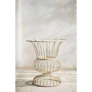 Jardinera de Alambre de Hierro con Diseño Moderno, Acabado Blanco, Hecha a Mano, para Decoración de Hogar, Balcón, Vestíbulo y Jardín - Product Image 1