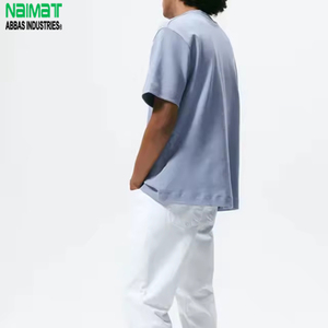 เสื้อยืดผู้ชายทรงหลวม ผ้าหนา ดีไซน์เรียบง่าย สไตล์มินิมอล แต่งไหล่  สำหรับใส่ลำลองช่วงฤดูร้อน คอกลม - Product Image 3