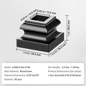 Piedini per balaustre in lega di alluminio da 1/2 pollice con attacco quadrato, a spirale, a torsione, piatti, con fori per viti, per balaustre di scale - Product Image 4