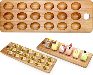 Plateau à œufs en bois de qualité supérieure, plateau à œufs farcis réversible et planche à charcuterie – Vente chaude directe usine - Product Image 3