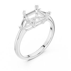 Anillo de compromiso al mejor precio con diamante solitario de corte Asscher y Trillion cultivado en laboratorio en oro blanco de 14K, joyería al por mayor - Product Image 5
