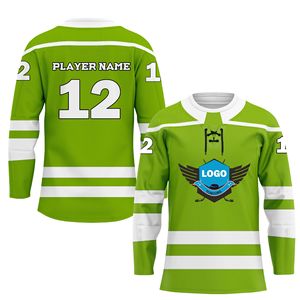 Jersey de Hockey sobre Hielo Sublimado con Impresión Personalizada, 100% Poliéster, Transpirable, de Secado Rápido, Antibacterial, Uniforme de Equipo, Venta al Por Mayor OEM - Product Image 2