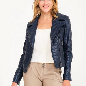Veste en cuir embossé Python personnalisée pour femmes, en cuir de vache véritable, luxe, mode, service d'échantillons OEM ODM disponible - Product Image 3