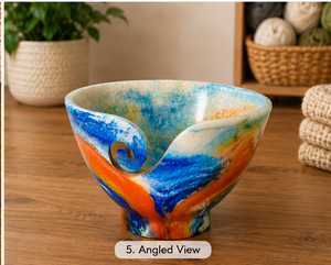 Modern Eco-Friendly Handmade Glazed Resin Yarn <b>Bowl</b> Crochet Holder <b>Knitting</b> Organizer Decorative Craft Storage Imperial Crafted - Product Image 1