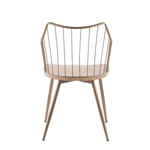 Sedia da Pranzo Winston Stile Fattoria in Metallo Rame Anticato e Legno Sbiancato - Product Image 4