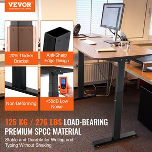 Ergono Dual Motor Adjustable Electric Stand <b>Computer</b> Desk Legs 26''-50.8'' Height 43.3''-70.1'' Length Desk <b>Office</b> Desks - Product Image 2