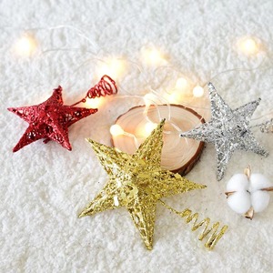 Sophisticated Christmas glittery <b>star</b> ornaments with premium metallic textures suitable for luxury seasonal <b>decor</b> - Product Image 4