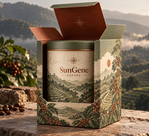 กล่องกาแฟไฮแลนด์คอมพาสแบบกำหนดเองพร้อมฝาปิดอัตโนมัติสำหรับขายปลีก - Product Image 1