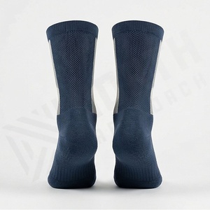 Crew <b>Socks</b> Navy Blue Plaid Pattern Breathable <b>Running</b> Sports <b>Socks</b> for Adults Spring Season - Product Image 2