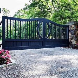 Traditional-style double wrought iron gate – Rust-resistant powder-coated finish, easy to assemble – Designed for outdoor use. - Product Image 5