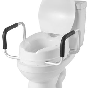 Rialzo per sedile WC imbottito regolabile con capacità di carico di 300 libbre e altezza di sollevamento di 4 pollici - Product Image 1