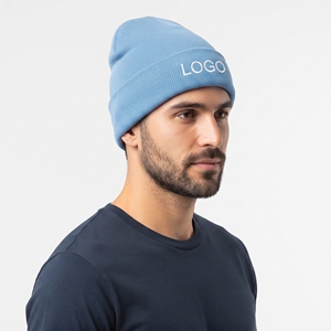 Gorro de Invierno Acrílico Unisex, Gorro Azul Personalizado de Punto, Cálido, Suave, Cortavientos, para Esquí, con Juego de Bufanda de Invierno - Product Image 4