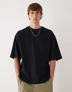 เสื้อยืดผู้ชายผ้าฝ้าย 100% ทรงโอเวอร์ไซส์ ไหล่ตก 230GSM พิมพ์โลโก้ ไซส์พลัส บิ๊ก ทอล ไหล่กว้าง ทรงหลวม ดีไซน์เรียบ - Product Image 2