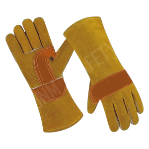 Cowhide Split Leather Welding <b>Gloves</b> Heavy-Duty Industrial Safety <b>Gloves</b> Smooth Texture Flame Heat Retardant Aramid Safety - Product Image 3