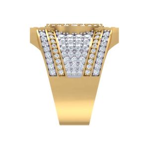 แหวนเพชรเลี้ยงในห้องปฏิบัติการสำหรับผู้ชาย ดีไซน์หรูหรา สำหรับงานแต่งงานและงานหมั้น ทองแท้ 10K/14K/18K สีเหลือง/ขาว/โรสโกลด์ แบบคลัสเตอร์ เครื่องประดับสำหรับผู้ชาย - Product Image 4