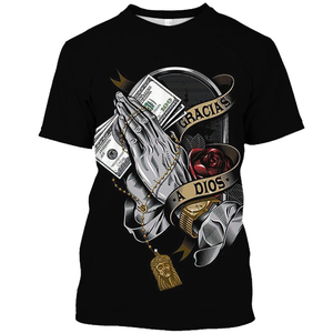 Camiseta de Verano Personalizada para Hombre, Sublimación por Transferencia, 100% Algodón, Tejido Twill, Transpirable, Cuello Redondo, Manga Corta - Product Image 3