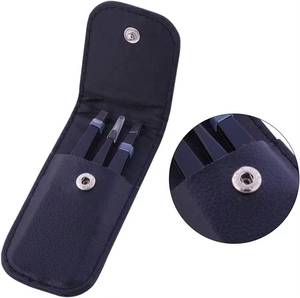 Juego de Pinzas para Pestañas Morje de Acero Inoxidable de Precisión Quirúrgica, 3 Piezas, con Puntas Lisas/Serradas/Dentadas para Pestañas - Product Image 6