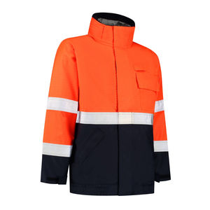 <b>Orange</b> <b>Hi</b> <b>Vis</b> Polyester Reflective Safety <b>Jacket</b> Custom Logo Zipper Workwear High Visibility Fluorescent <b>jacket</b> Bomber Style - Product Image 1