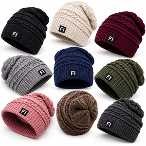 Wholesale Private Label <b>Slouchy</b> Cable Knit <b>Beanies</b> Custom Logo Ribbed Cuff Winter Cap Soft Warm Fashion <b>Hat</b> for Women's USA - Product Image 6