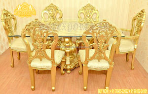 Ensemble de table à manger en teck sculpté à la main de style européen moderne, haut de gamme, 12 places, meubles de salle à manger - Product Image 6