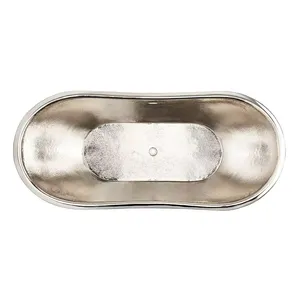 Bañera de Lujo Hecha a Mano con Acabado en Níquel y Cobre, Bañera de Hidromasaje Doble de 71 Pulgadas con Pedestal Independiente y Drenaje BN - Product Image 4