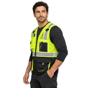 Chaleco de Seguridad de Alta Visibilidad para Hombre con Tiras Reflectantes, Tela Resistente para Trabajo, Ajuste Ligero y Cómodo, para Construcción y Uso General - Product Image 3