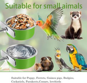 Mangeoire à oiseaux en acier inoxydable de qualité supérieure, portable, suspendue, anti-morsure et anti-éclaboussures, écologique, 200 ml, bols et mangeoires pour oiseaux - Product Image 4