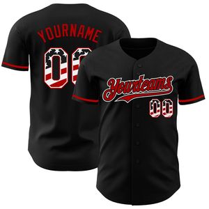 Personaliza tu Camiseta de Béisbol, Unisex, Negra y Roja, Manga Corta, Cierre de Botones, Poliéster, Ropa Deportiva de Invierno, Absorbe la Humedad - Product Image 2