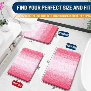 Hot Selling 17"x24" Microfiber Bath <b>Mat</b> Super <b>Absorbent</b> Non-Slip Floor Thick Plush Shaggy Tufted Bathroom Rug Washable Hotel - Product Image 2